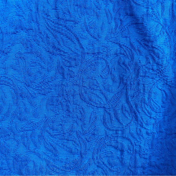 J. Crew Cobalt Blue Floral Jacquard Stretch Waist Pull On Cotton Shorts Size 10 - Picture 3 of 8